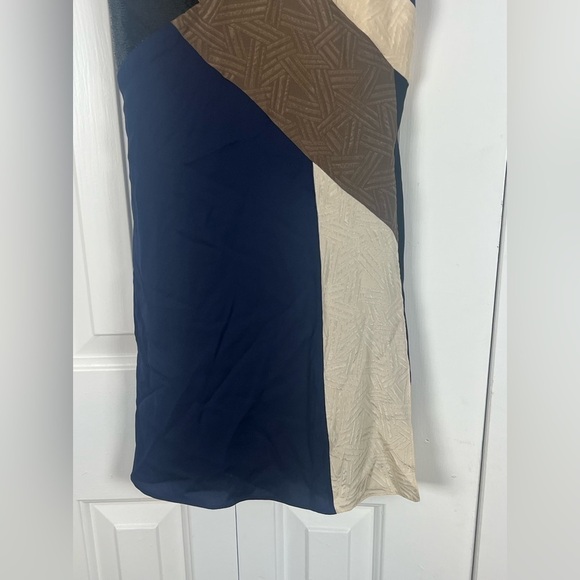 DIANE VON FURSTENBERG 'FREDERICA' Dress Tan/Midnight/Black/Khaki Brown Size 2 - Picture 3 of 16